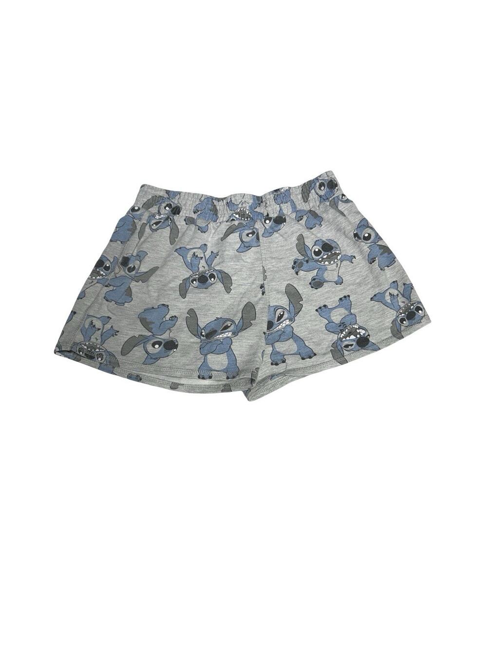 Disney Stitch Lounge Sleep Shorts Gray All Over Print Womens XS No Size Tag Cute